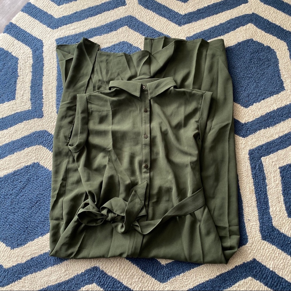 🍃 CASUAL CLASSY DARK GREEN BELTED MAXI DRESS! - Picture 5 of 6